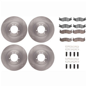 Dynamic Friction 6514-44002 - Front and Rear Brake Kit - Quickstop Rotors and 5000 Brake Pads with Hardware