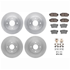 Dynamic Friction 6514-58000 - Front and Rear Brake Kit - Quickstop Rotors and 5000 Brake Pads with Hardware