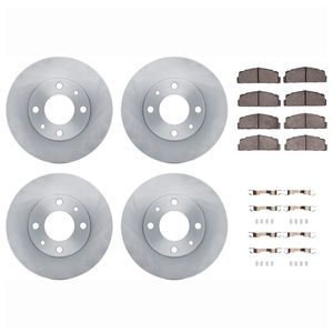 Dynamic Friction 6514-07010 - Front and Rear Brake Kit - Quickstop Rotors and 5000 Brake Pads with Hardware