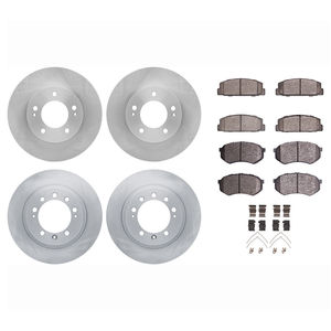 Dynamic Friction 6514-72121 - Front and Rear Brake Kit - Quickstop Rotors and 5000 Brake Pads with Hardware