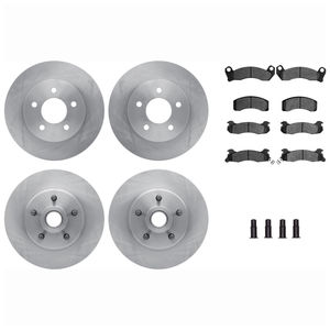 Dynamic Friction 6514-55387 - Front and Rear Brake Kit - Quickstop Rotors and 5000 Brake Pads with Hardware