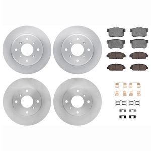 Dynamic Friction 6514-59235 - Front and Rear Brake Kit - Quickstop Rotors and 5000 Brake Pads with Hardware