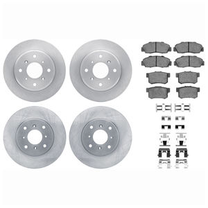 Dynamic Friction 6514-59236 - Front and Rear Brake Kit - Quickstop Rotors and 5000 Brake Pads with Hardware