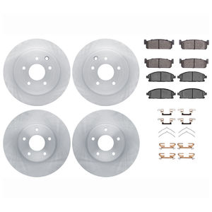 Dynamic Friction 6514-68013 - Front and Rear Brake Kit - Quickstop Rotors and 5000 Brake Pads with Hardware