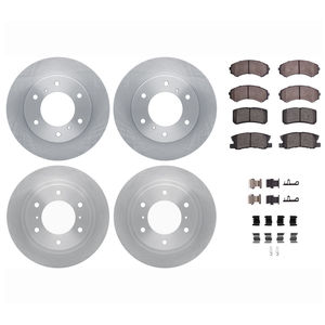 Dynamic Friction 6514-72143 - Front and Rear Brake Kit - Quickstop Rotors and 5000 Brake Pads with Hardware