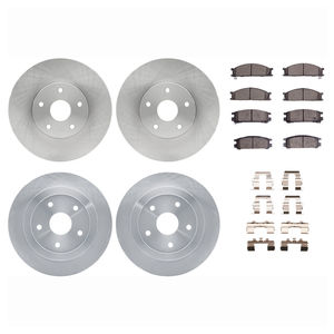 Dynamic Friction 6514-13048 - Front and Rear Brake Kit - Quickstop Rotors and 5000 Brake Pads with Hardware