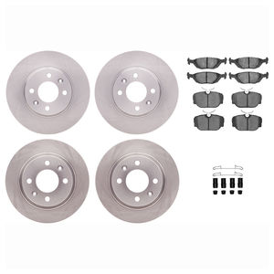 Dynamic Friction 6514-65038 - Front and Rear Brake Kit - Quickstop Rotors and 5000 Brake Pads with Hardware