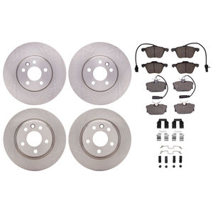 Dynamic Friction 6514-74343 - Front and Rear Brake Kit - Quickstop Rotors and 5000 Brake Pads with Hardware