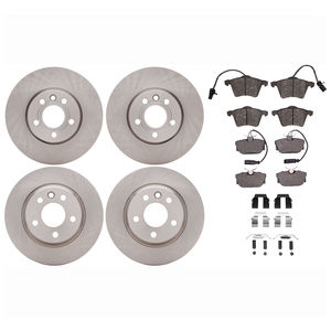 Dynamic Friction 6514-74344 - Front and Rear Brake Kit - Quickstop Rotors and 5000 Brake Pads with Hardware