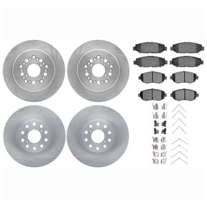 Dynamic Friction 6514-76418 - Front and Rear Brake Kit - Quickstop Rotors and 5000 Brake Pads with Hardware