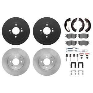 Dynamic Friction 6514-03255 - Front and Rear Brake Kit - Rotors with 5000 Advanced Brake Pads includes Drums