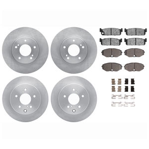 Dynamic Friction 6514-68014 - Front and Rear Brake Kit - Rotors with 5000 Advanced Brake Pads includes Hardware
