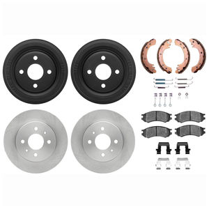 Dynamic Friction 6514-53008 - Front and Rear Brake Kit - Rotors with 5000 Advanced Brake Pads includes Drums