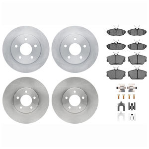 Dynamic Friction 6514-55414 - Front and Rear Brake Kit - Rotors with 5000 Advanced Brake Pads includes Hardware