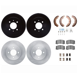 Dynamic Friction 6514-72088 - Front and Rear Brake Kit - Rotors with 5000 Advanced Brake Pads includes Drums