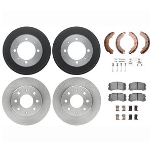 Dynamic Friction 6514-72093 - Front and Rear Brake Kit - Rotors with 5000 Advanced Brake Pads includes Drums