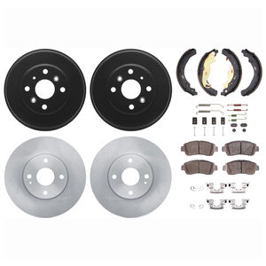 Dynamic Friction 6514-76405 - Front and Rear Brake Kit - Rotors with 5000 Advanced Brake Pads includes Drums