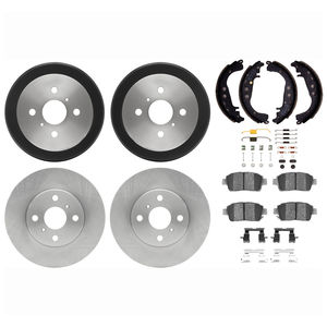 Dynamic Friction 6514-91005 - Front and Rear Brake Kit - Rotors with 5000 Advanced Brake Pads includes Drums