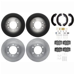 Dynamic Friction 6514-76177 - Front and Rear Brake Kit - Rotors with 5000 Advanced Brake Pads includes Drums