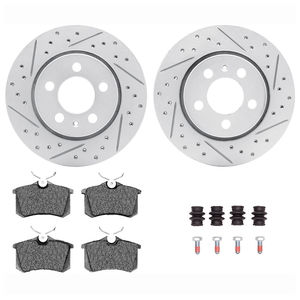 Dynamic Friction 2712-74041 - Rear Brake Kit - Geoperformance Coated Drilled and Slotted Brake Rotor and Active Performance 309 Brake Pads