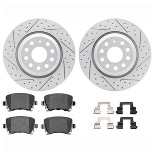 Dynamic Friction 2712-74064 - Rear Brake Kit - Geoperformance Coated Drilled and Slotted Brake Rotor and Active Performance 309 Brake Pads