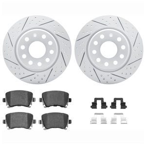 Dynamic Friction 2712-74103 - Rear Brake Kit - Geoperformance Coated Drilled and Slotted Brake Rotor and Active Performance 309 Brake Pads