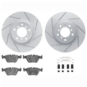 Dynamic Friction 2712-31081 - Front Brake Kit - Slotted Coated Carbon Alloy Brake Rotor and Active Performance 309 Brake Pads