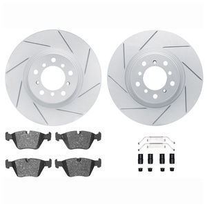 Dynamic Friction 2712-31082 - Front Brake Kit - Slotted Coated Carbon Alloy Brake Rotor and Active Performance 309 Brake Pads