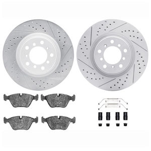Dynamic Friction 2712-31084 - Front Brake Kit - Geoperformance Coated Drilled and Slotted Brake Rotor and Active Performance 309 Brake Pads
