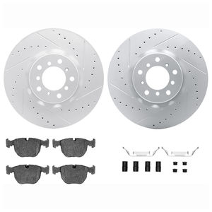 Dynamic Friction 2712-31088 - Front Brake Kit - Geoperformance Coated Drilled and Slotted Brake Rotor and Active Performance 309 Brake Pads