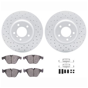 Dynamic Friction 2712-31139 - Front Brake Kit - Drilled Coated Carbon Alloy Brake Rotor and Active Performance 309 Brake Pads
