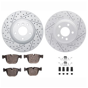 Dynamic Friction 2712-31224 - Rear Brake Kit - Geoperformance Coated Drilled and Slotted Brake Rotor and Active Performance 309 Brake Pads
