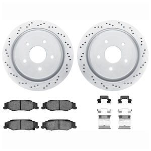 Dynamic Friction 2712-46007 - Rear Brake Kit - Drilled Coated Carbon Alloy Brake Rotor and Active Performance 309 Brake Pads