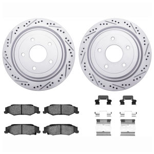 Dynamic Friction 2712-46008 - Rear Brake Kit - Geoperformance Coated Drilled and Slotted Brake Rotor and Active Performance 309 Brake Pads
