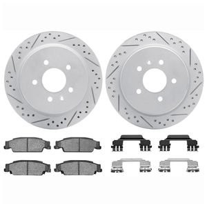 Dynamic Friction 2712-46017 - Rear Brake Kit - Geoperformance Coated Drilled and Slotted Brake Rotor and Active Performance 309 Brake Pads