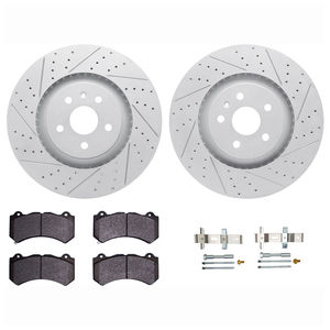 Dynamic Friction 2712-46049 - Front Brake Kit - Geoperformance Coated Drilled and Slotted Brake Rotor and Active Performance 309 Brake Pads