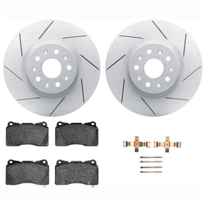 Dynamic Friction 2712-46058 - Front Brake Kit - Slotted Coated Carbon Alloy Brake Rotor and Active Performance 309 Brake Pads