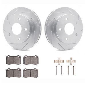Dynamic Friction 2712-47036 - Rear Brake Kit - Slotted Coated Carbon Alloy Brake Rotor and Active Performance 309 Brake Pads