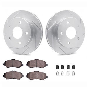 Dynamic Friction 2712-42015 - Front Brake Kit - Slotted Coated Carbon Alloy Brake Rotor and Active Performance 309 Brake Pads