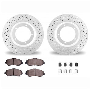 Dynamic Friction 2712-42016 - Front Brake Kit - Drilled Coated Carbon Alloy Brake Rotor and Active Performance 309 Brake Pads