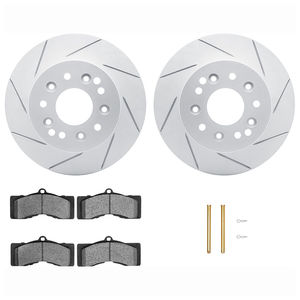 Dynamic Friction 2712-47000 - Front OR Rear Brake Kit - Slotted Coated Carbon Alloy Brake Rotor and Active Performance 309 Brake Pads