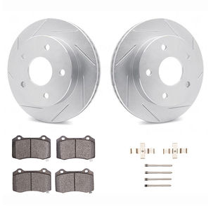 Dynamic Friction 2712-03009 - Rear Brake Kit - Slotted Coated Carbon Alloy Brake Rotor and Active Performance 309 Brake Pads