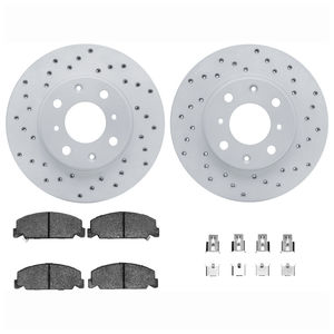 Dynamic Friction 2712-59002 - Front Brake Kit - Drilled Coated Carbon Alloy Brake Rotor and Active Performance 309 Brake Pads