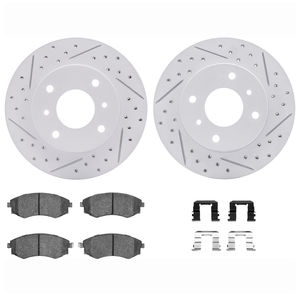 Dynamic Friction 2712-67001 - Front Brake Kit - Geoperformance Coated Drilled and Slotted Brake Rotor and Active Performance 309 Brake Pads
