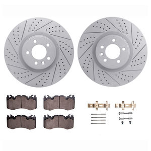 Dynamic Friction 2712-11026 - Front Brake Kit - Geoperformance Coated Drilled and Slotted Brake Rotor and Active Performance 309 Brake Pads