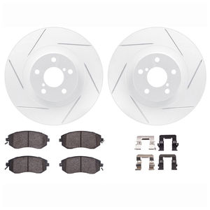 Dynamic Friction 2712-13073 - Front Brake Kit - Slotted Coated Carbon Alloy Brake Rotor and Active Performance 309 Brake Pads