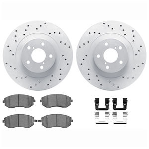 Dynamic Friction 2712-13074 - Front Brake Kit - Drilled Coated Carbon Alloy Brake Rotor and Active Performance 309 Brake Pads