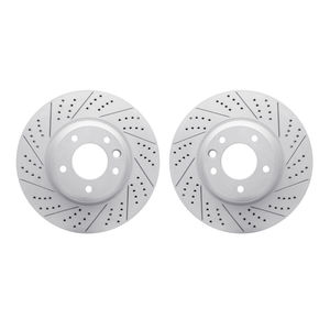 Dynamic Friction 2002-74005 - Front Geoperformance Coated Drilled and Slotted Brake Rotor 2 Wheel Set
