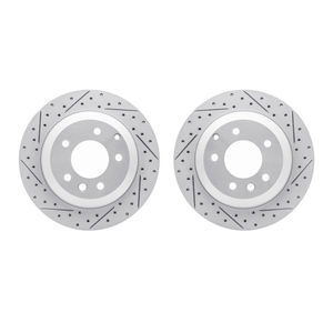 Dynamic Friction 2002-74027 - Rear Geoperformance Coated Drilled and Slotted Brake Rotor 2 Wheel Set