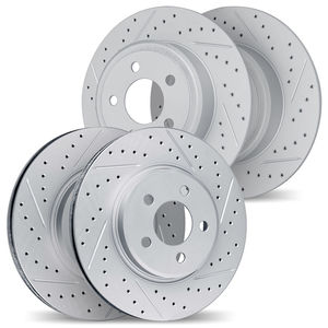 Dynamic Friction 2004-73007 - Front and Rear Geoperformance Coated Drilled and Slotted Brake Rotor 4 Wheel Set